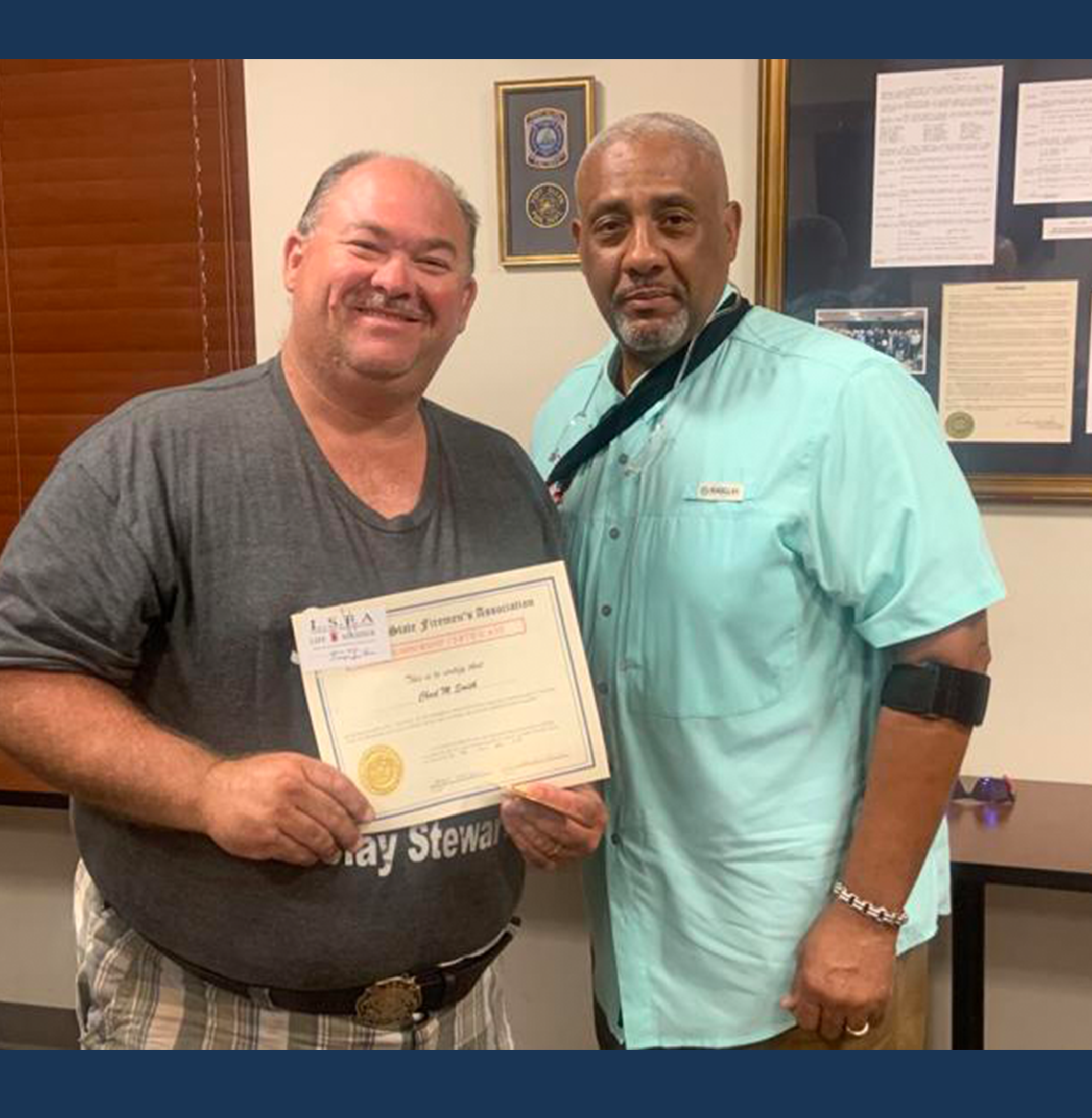 Volunteer Chad Smith & Fire Chief Tim Crockett