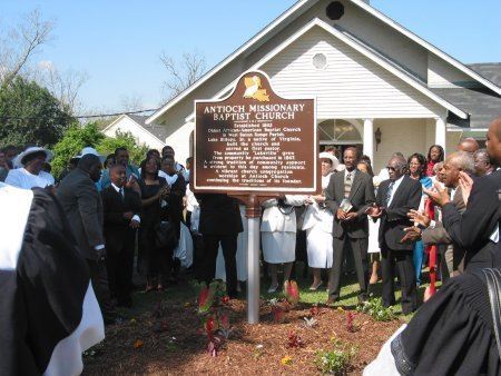 Antioch Missionary Baptist Church Historical Marker with Crowd