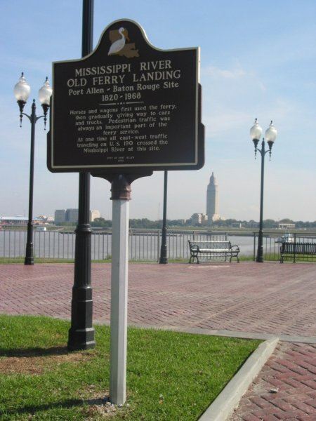 Mississippi River Old Ferry Landing Sign right off the river